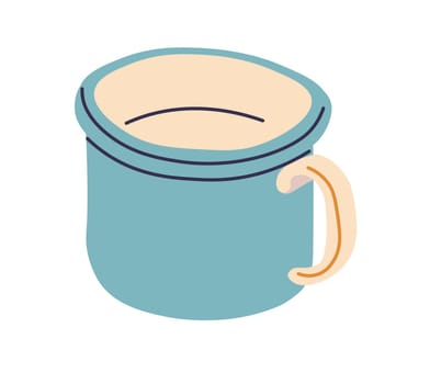 Cup with handle for hiking and camping, vector