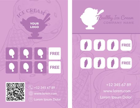 Ice cream loyalty card with discounts and sale
