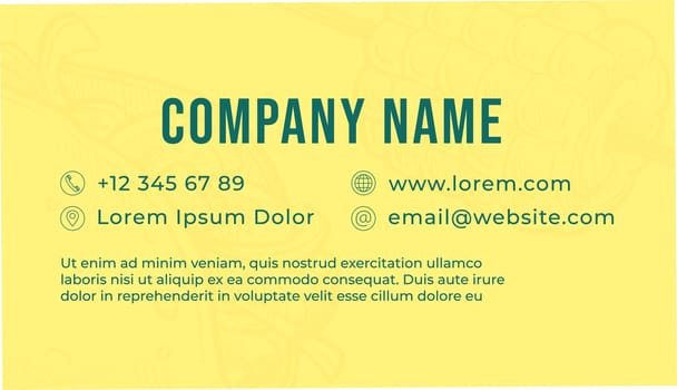 Minimalist business card with company name details
