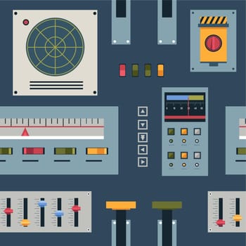 Control panel with switchers and buttons vector