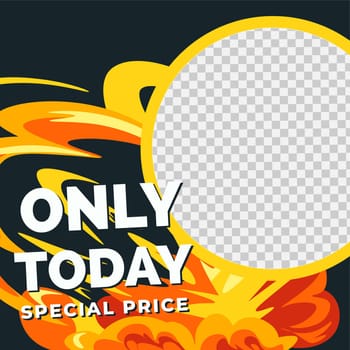 Only today special price promotional banner vector