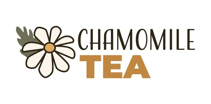 Chamomile tea, organic and tasty products vector