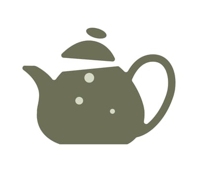 Kettle or tea pot with lid and handle, vector