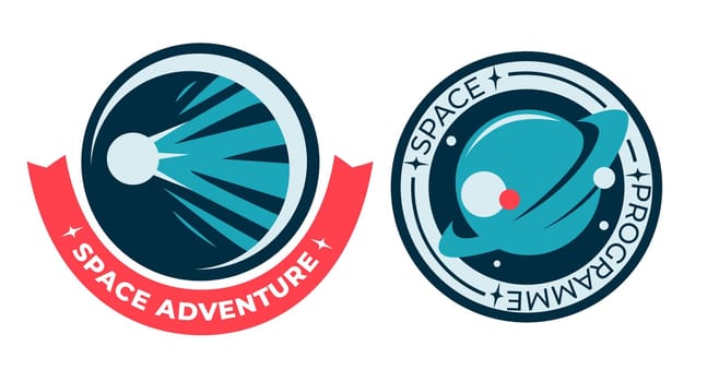 Space adventure, cosmos programme banners vector