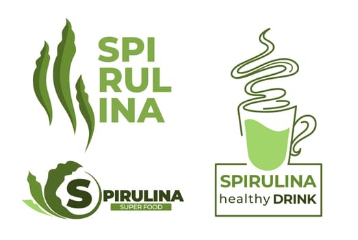 Spirulina healthy drink and food supplement vector
