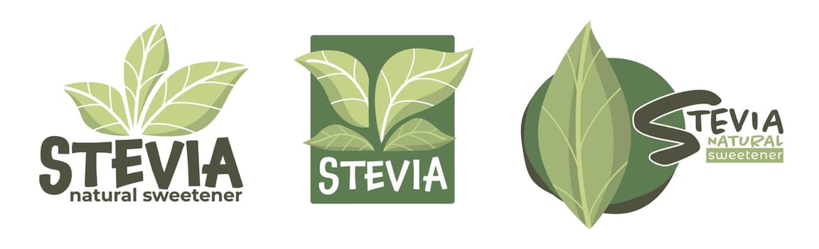 Natural sweetener alternative, stevia leaves eco
