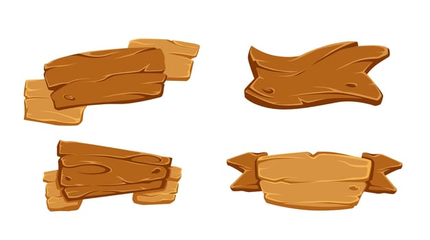 Wooden ribbons, empty plates or boards vector