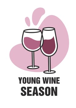 Young wine season, degustation and tasting vector