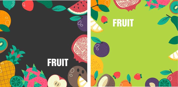 Fruits and copy space, promotional banner vector