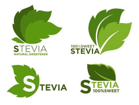 Sweet and natural sweetener, stevia leaves label