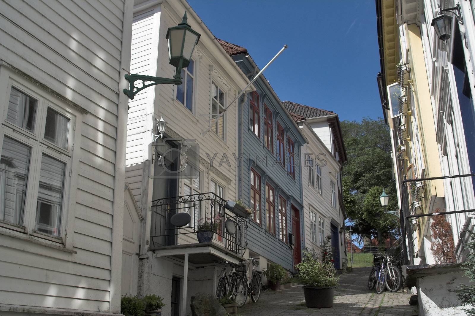 Royalty free image of Backstreet in Bergen, Norway by MikLav