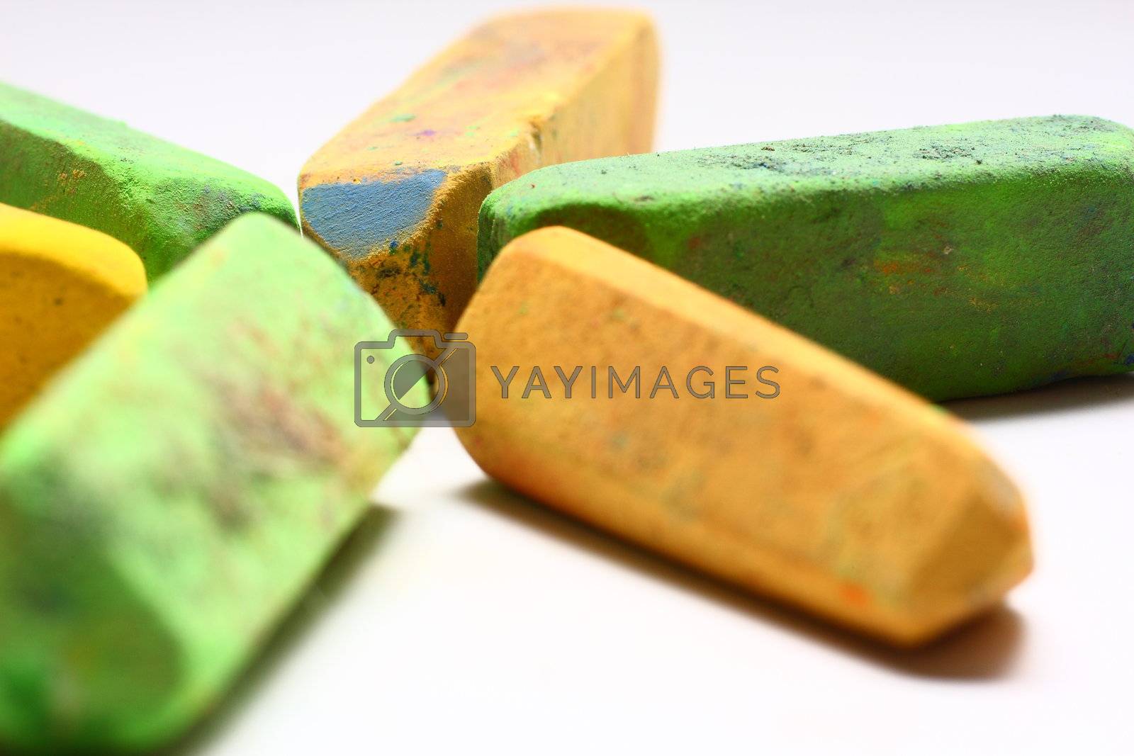 Royalty free image of Green and Yellow Chalk Pastels by dersankt