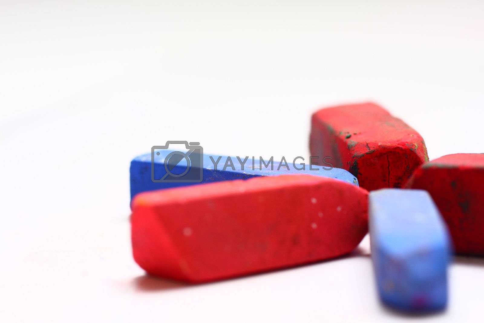 Royalty free image of Red and Blue Chalk Pastels by dersankt