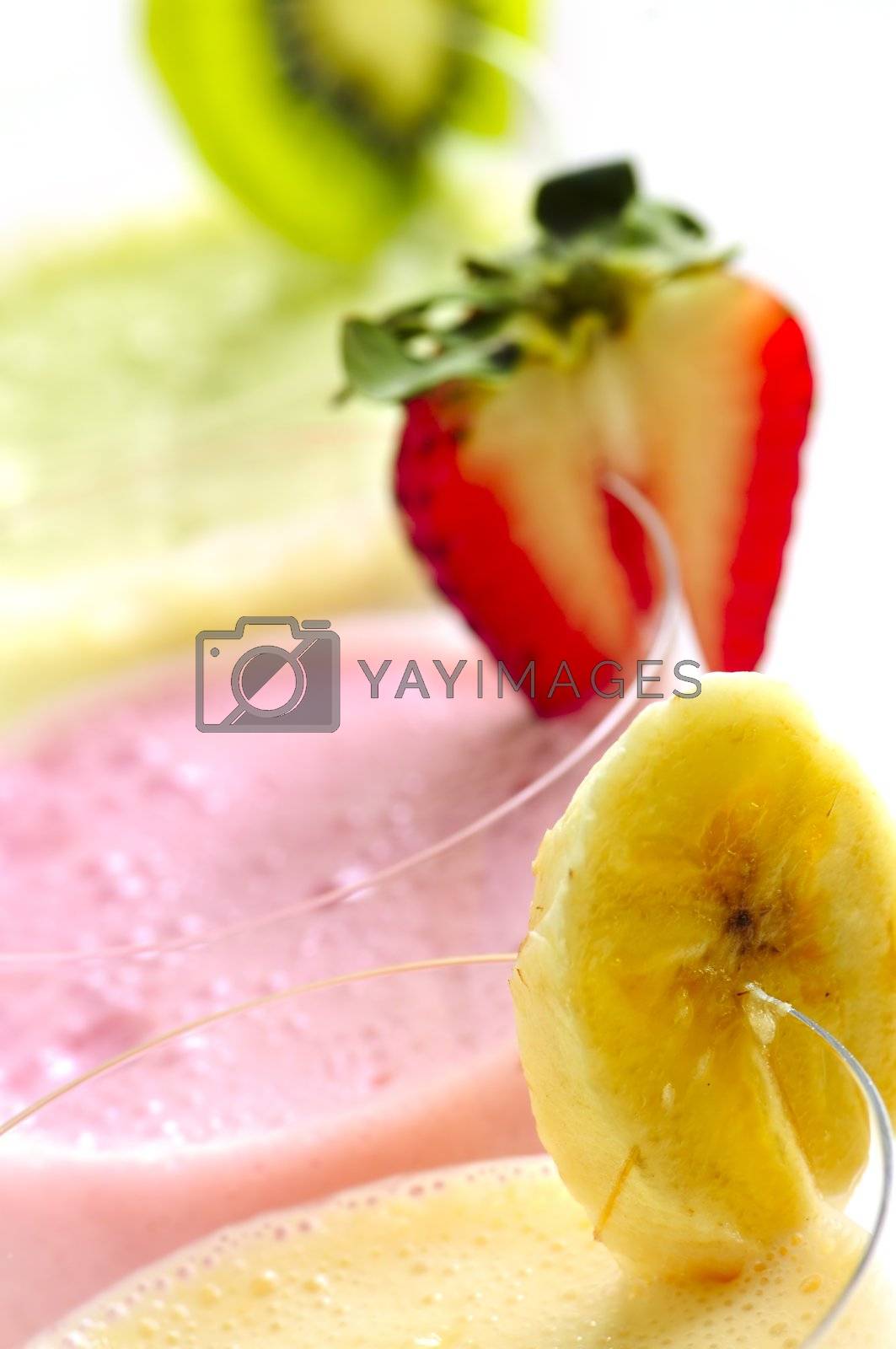 Royalty free image of Assorted fruit smoothies by elenathewise