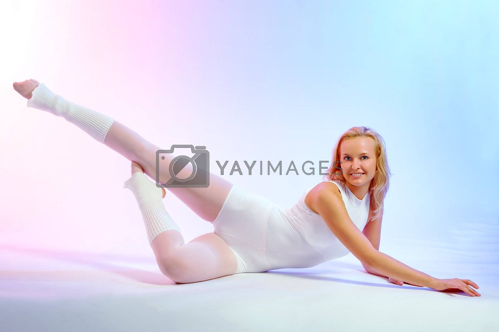 Royalty free image of The charming blonde during employment by fitness by MIL