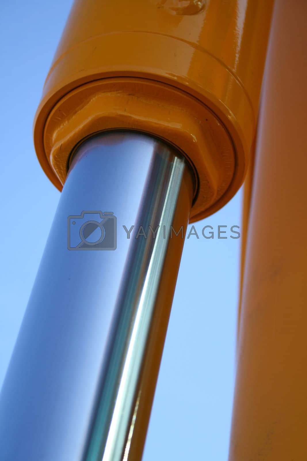 Royalty free image of The chromeplated piston of hydraulic system of a dredge by parrus