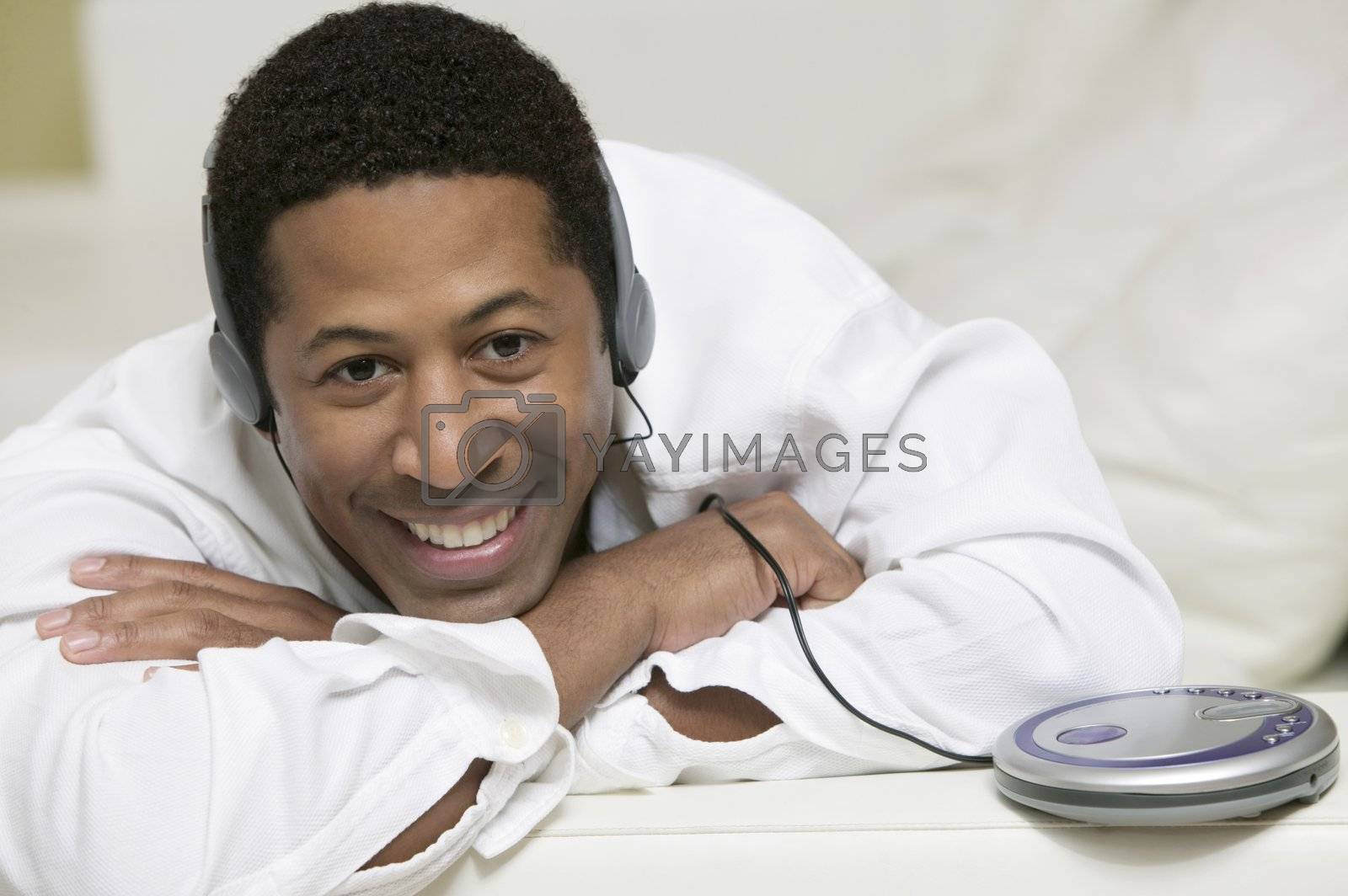 Royalty free image of Man Listening to Music on Headphones by moodboard
