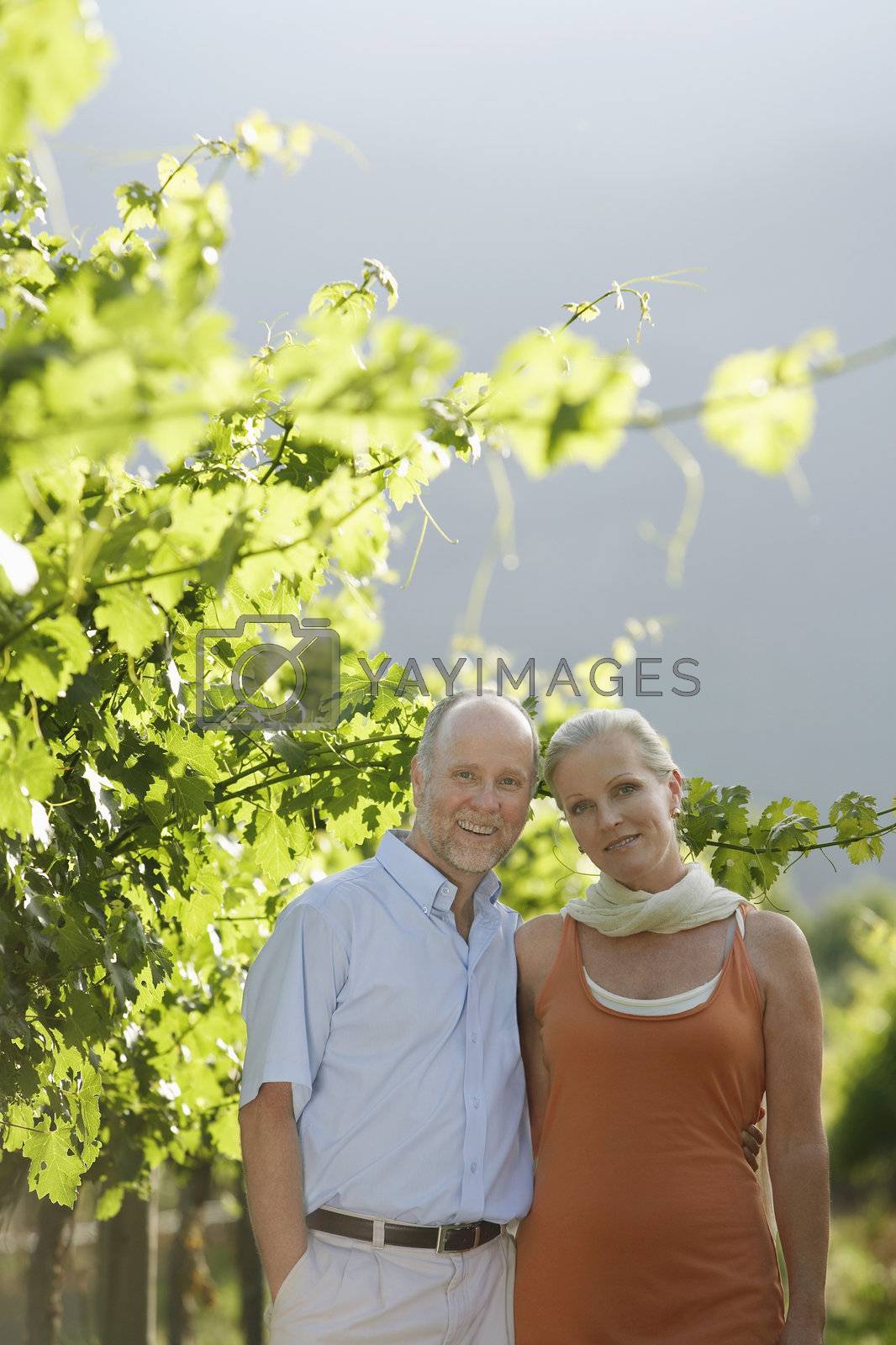 Royalty free image of Couple Enjoying an Afternoon at a Winery by moodboard