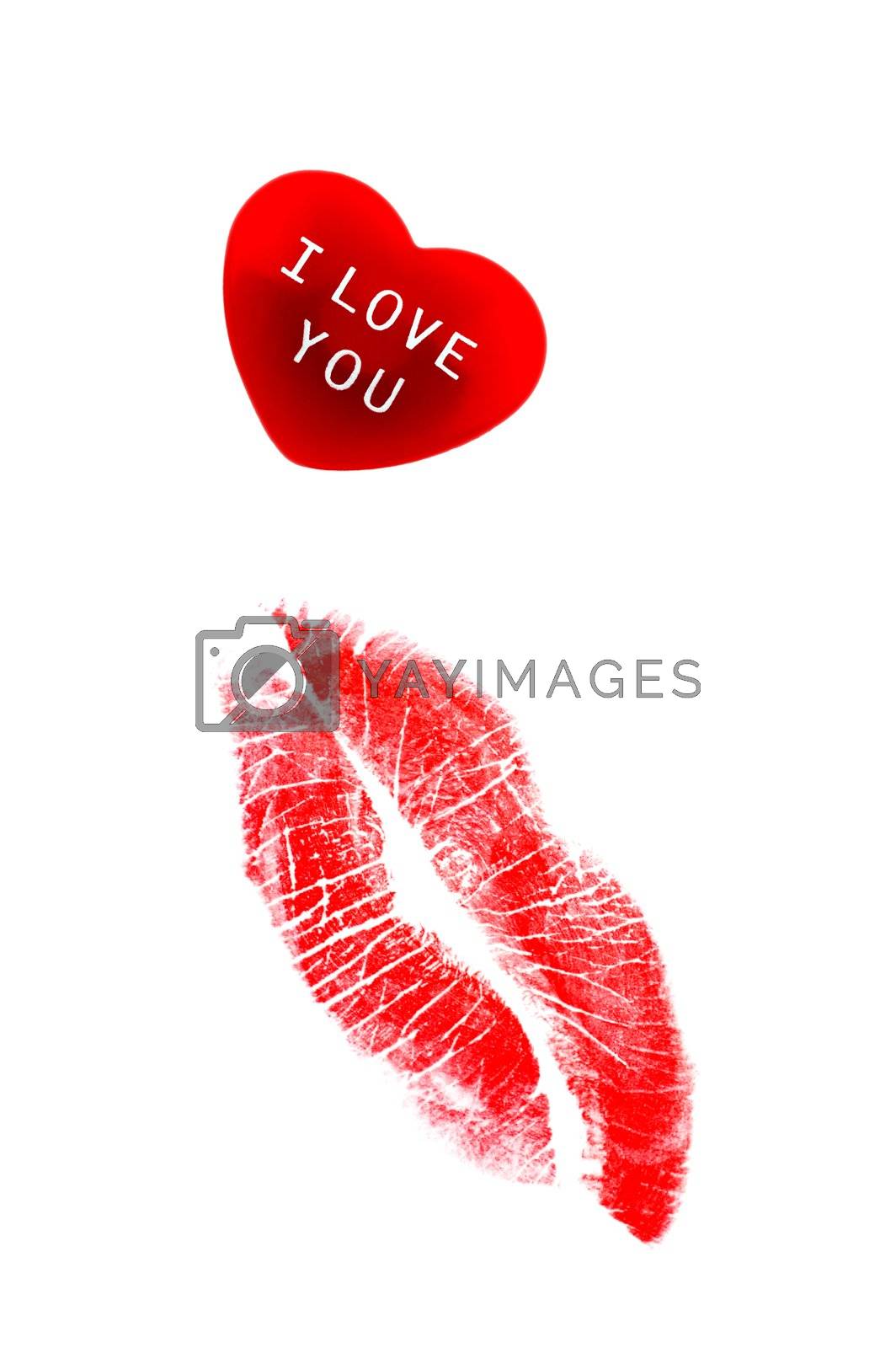 Royalty free image of Heart and lipstick kiss by sil