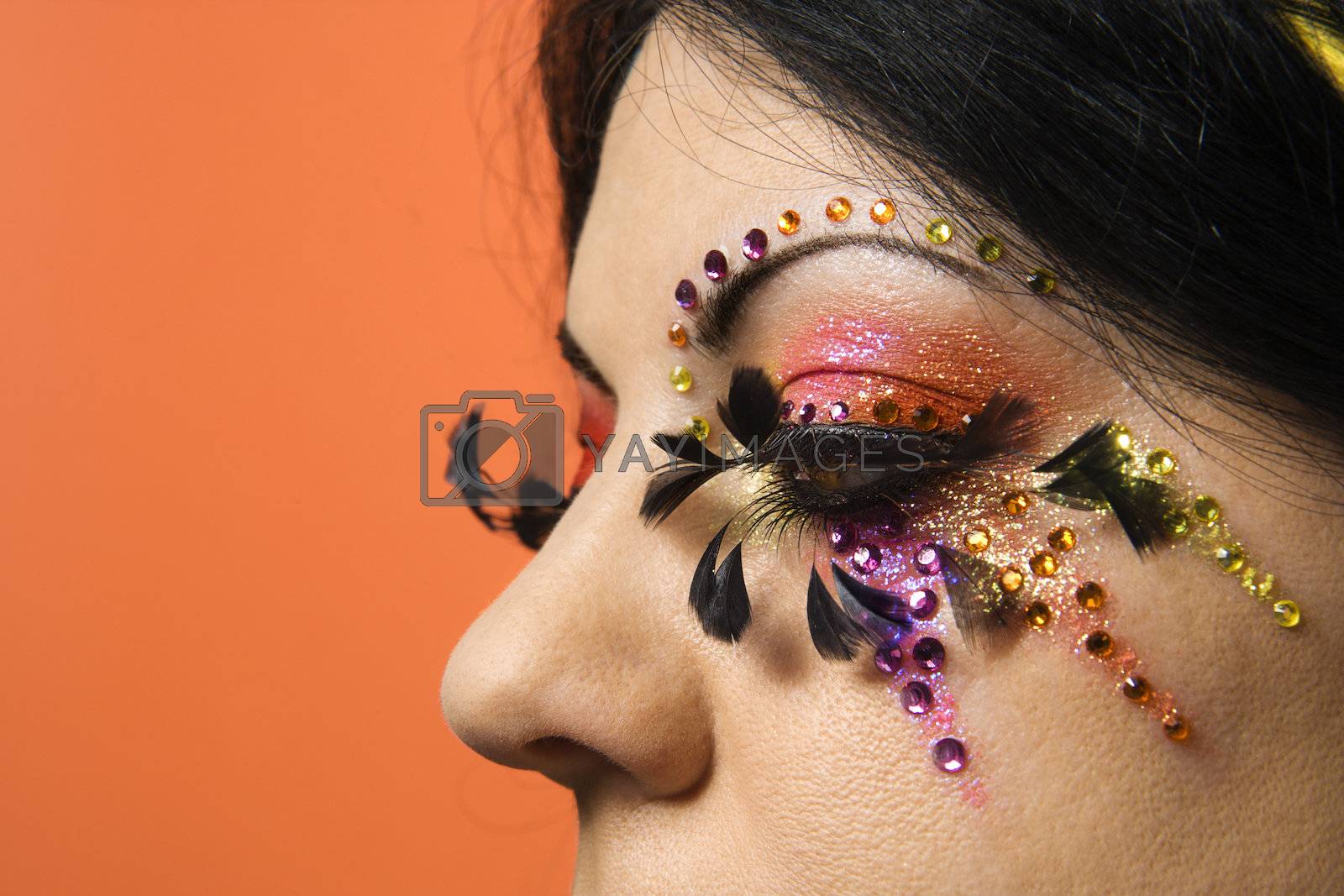 Royalty free image of Woman wearing unique makeup. by iofoto