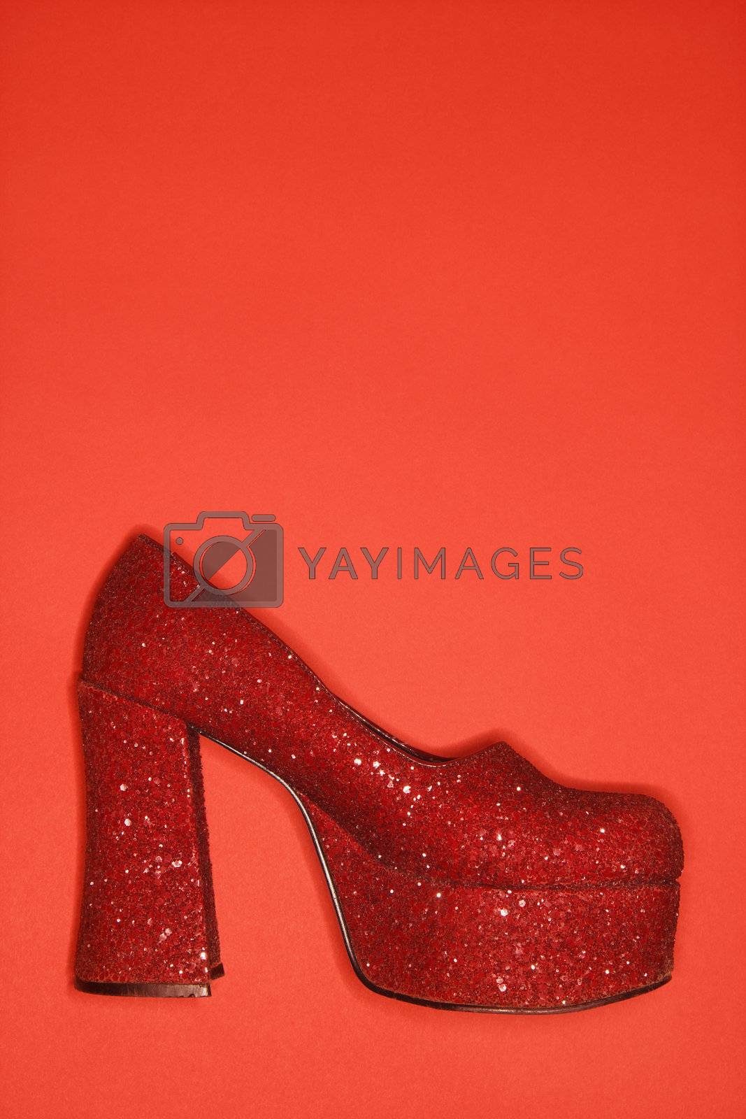 Royalty free image of Red glitter high heel shoe. by iofoto