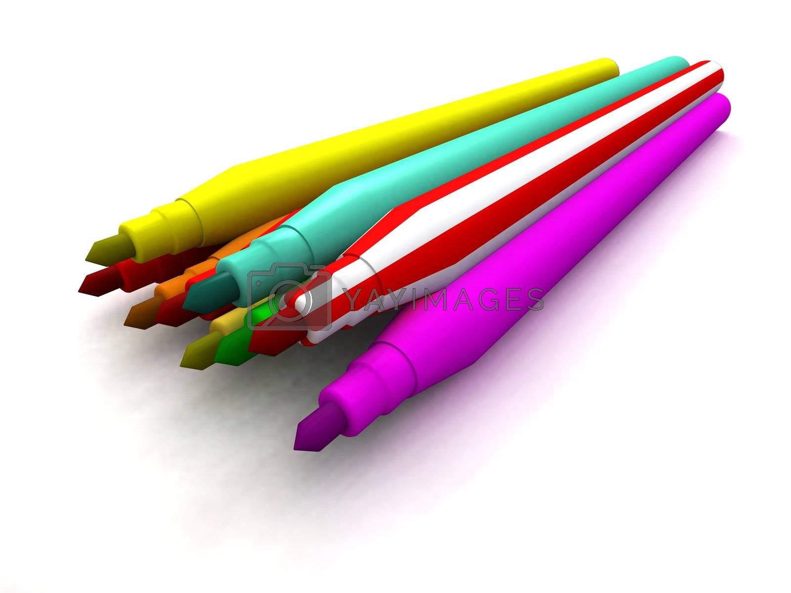 Royalty free image of colored felt-tips by jbouzou