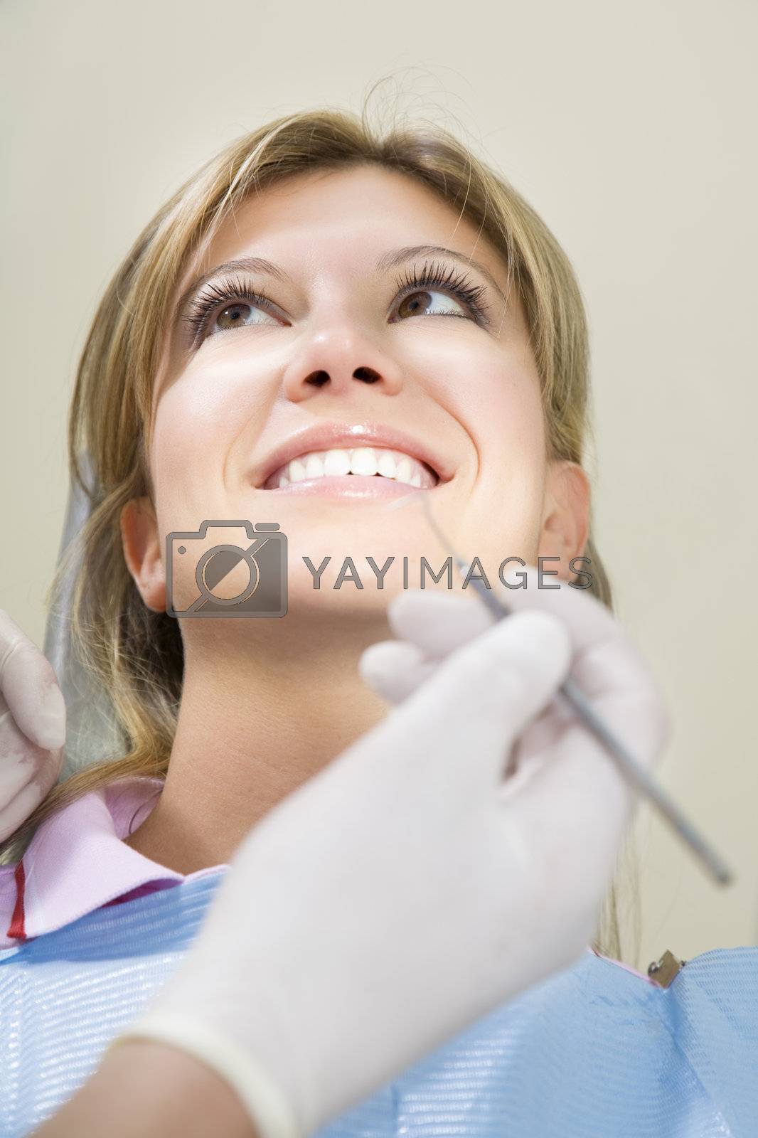 young woman doing dental checkup 