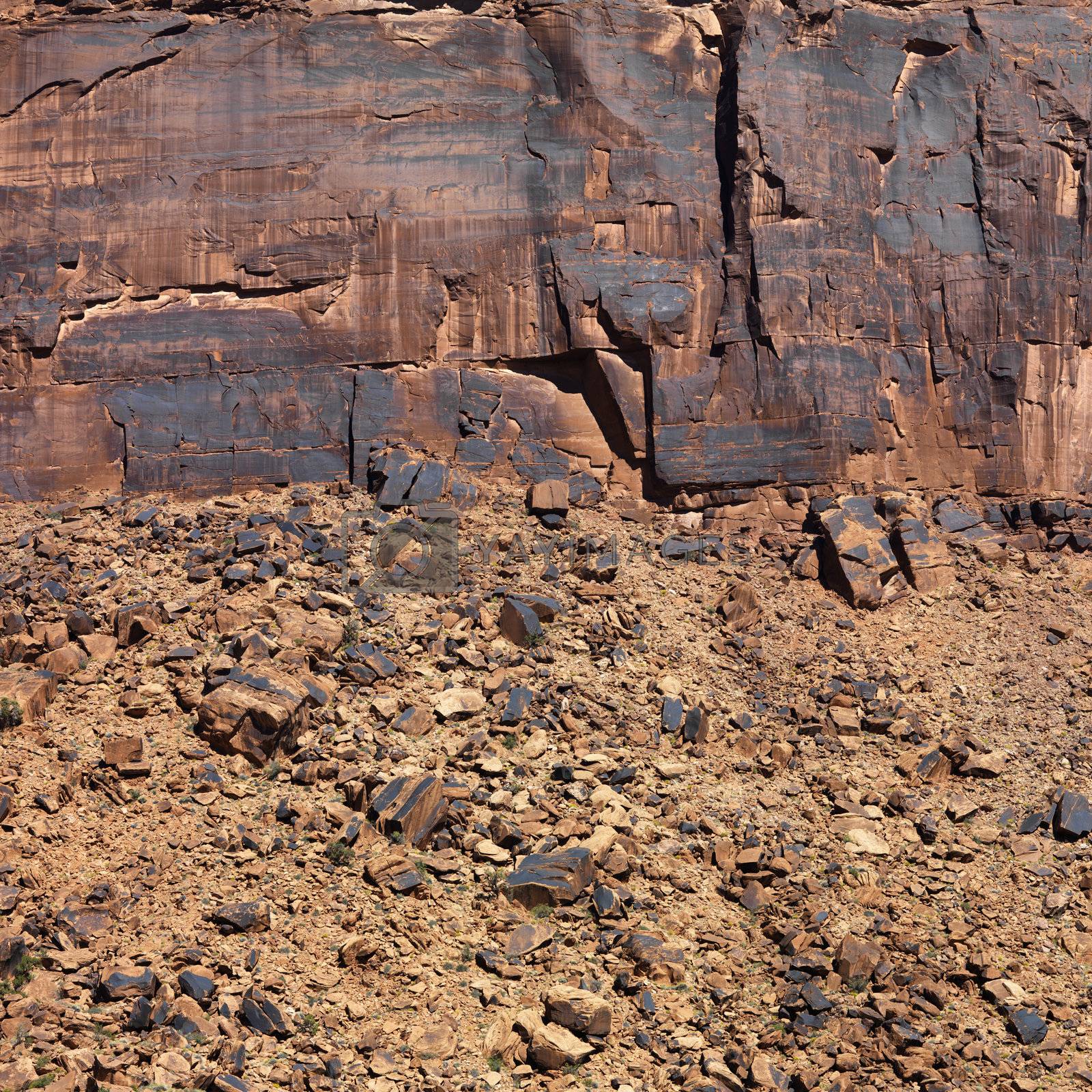 Royalty free image of Red rock wall in Utah. by iofoto