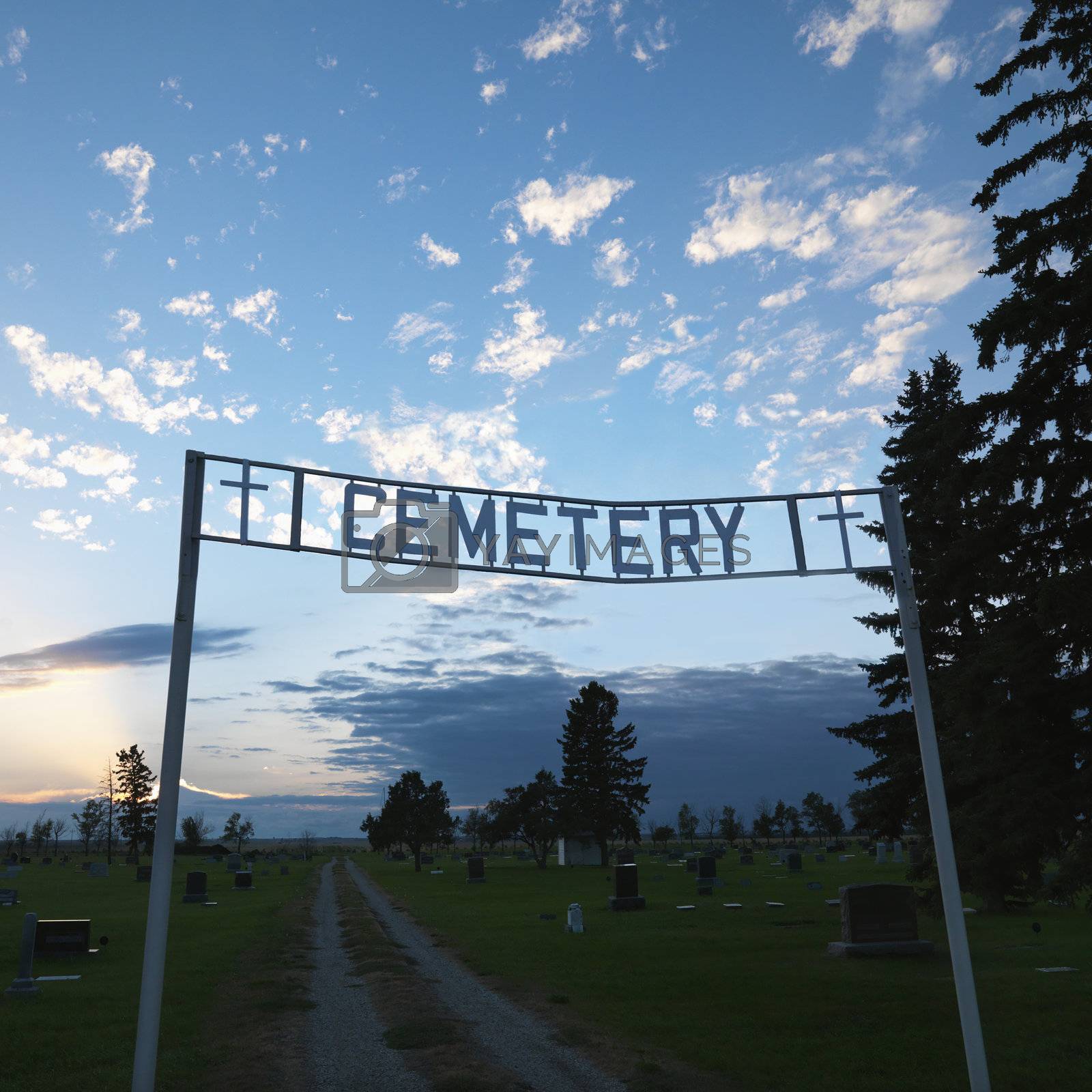 Royalty free image of Cemetary entrance sign. by iofoto
