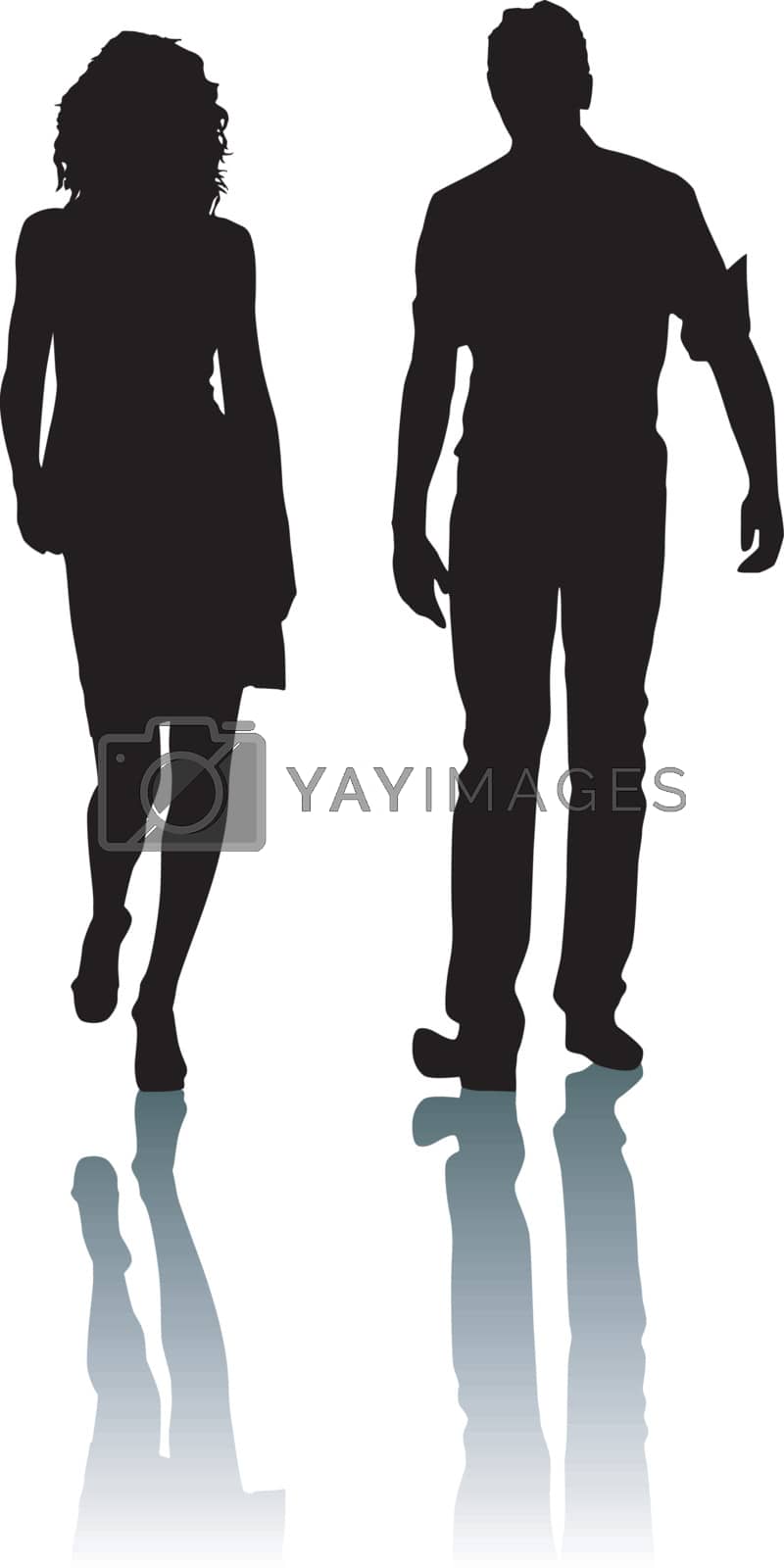 Royalty free image of Silhouette fashion woman and man by sattva