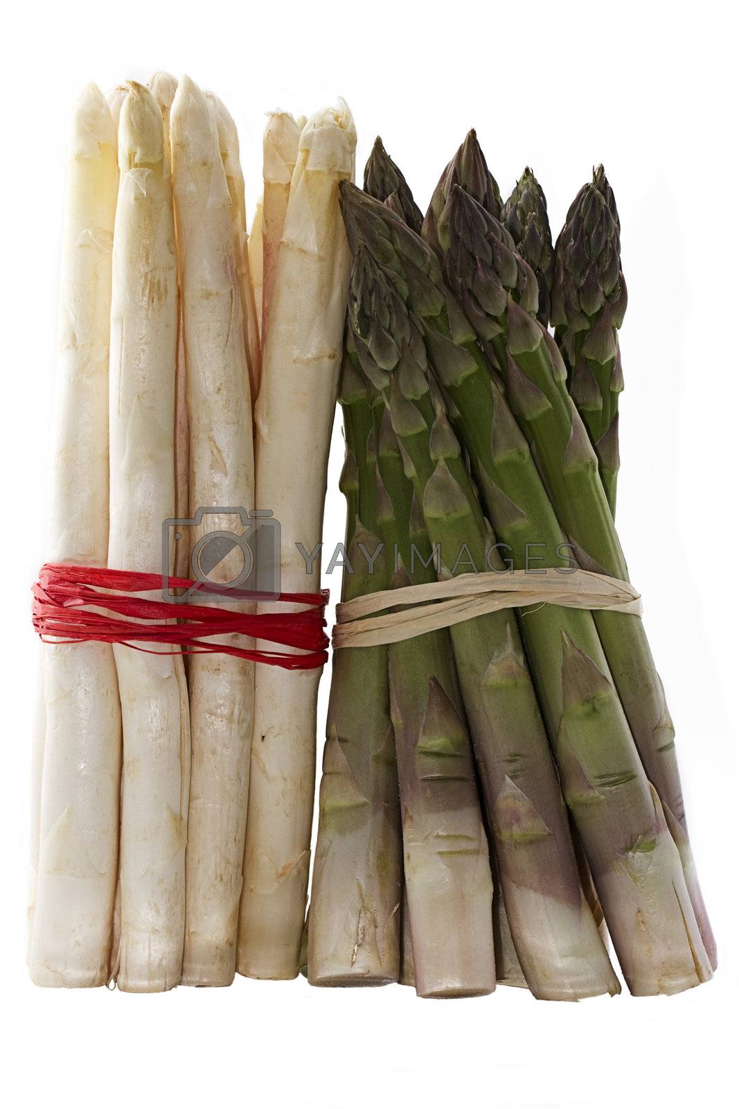 Royalty free image of green and white asparagus isolated by RobStark