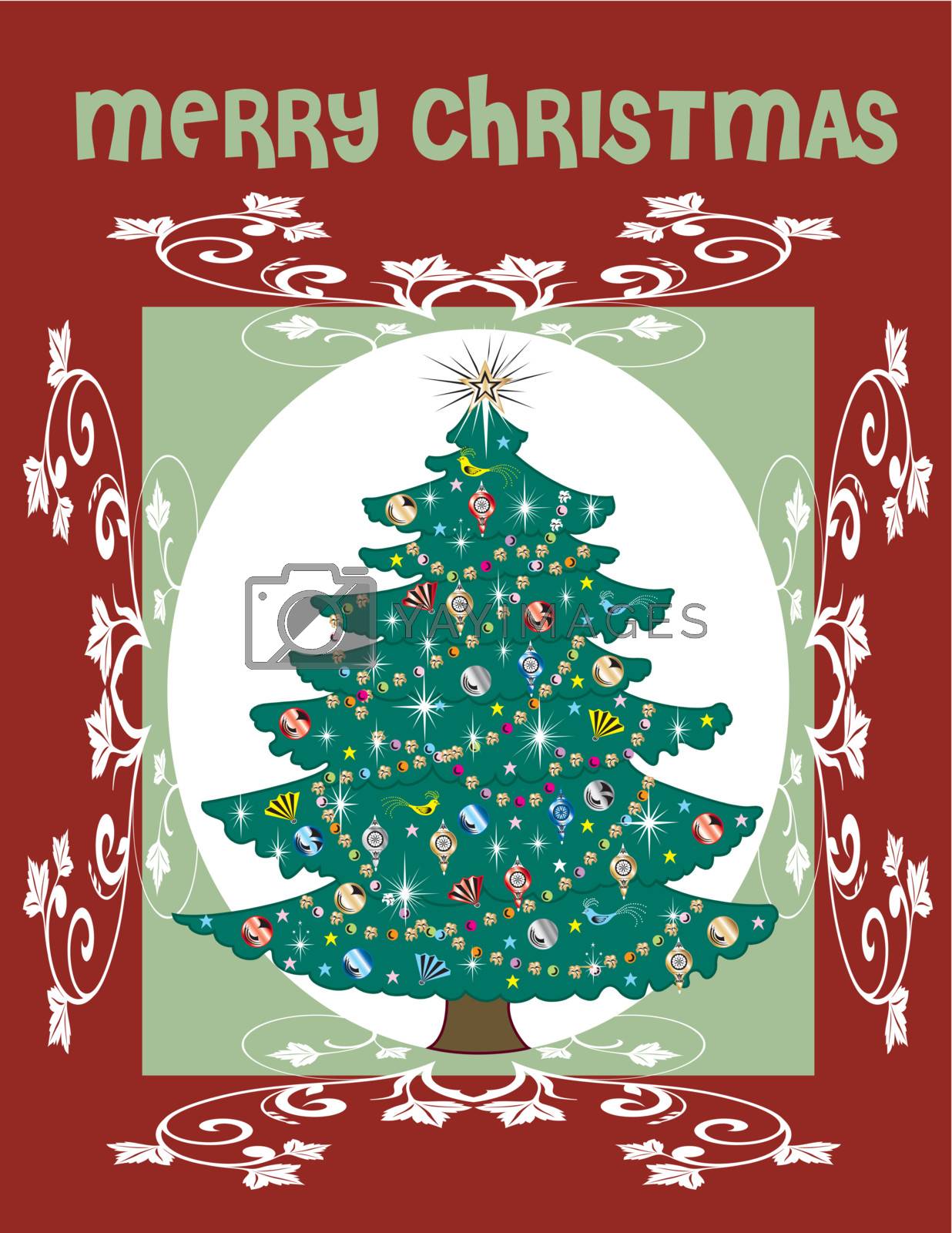 Royalty free image of Christmas Tree Card by basheeradesigns