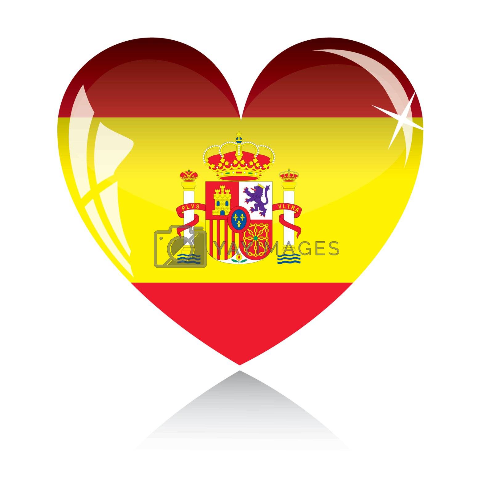 Royalty free image of Vector heart with Spain flag texture isolated on a white. by SolanD
