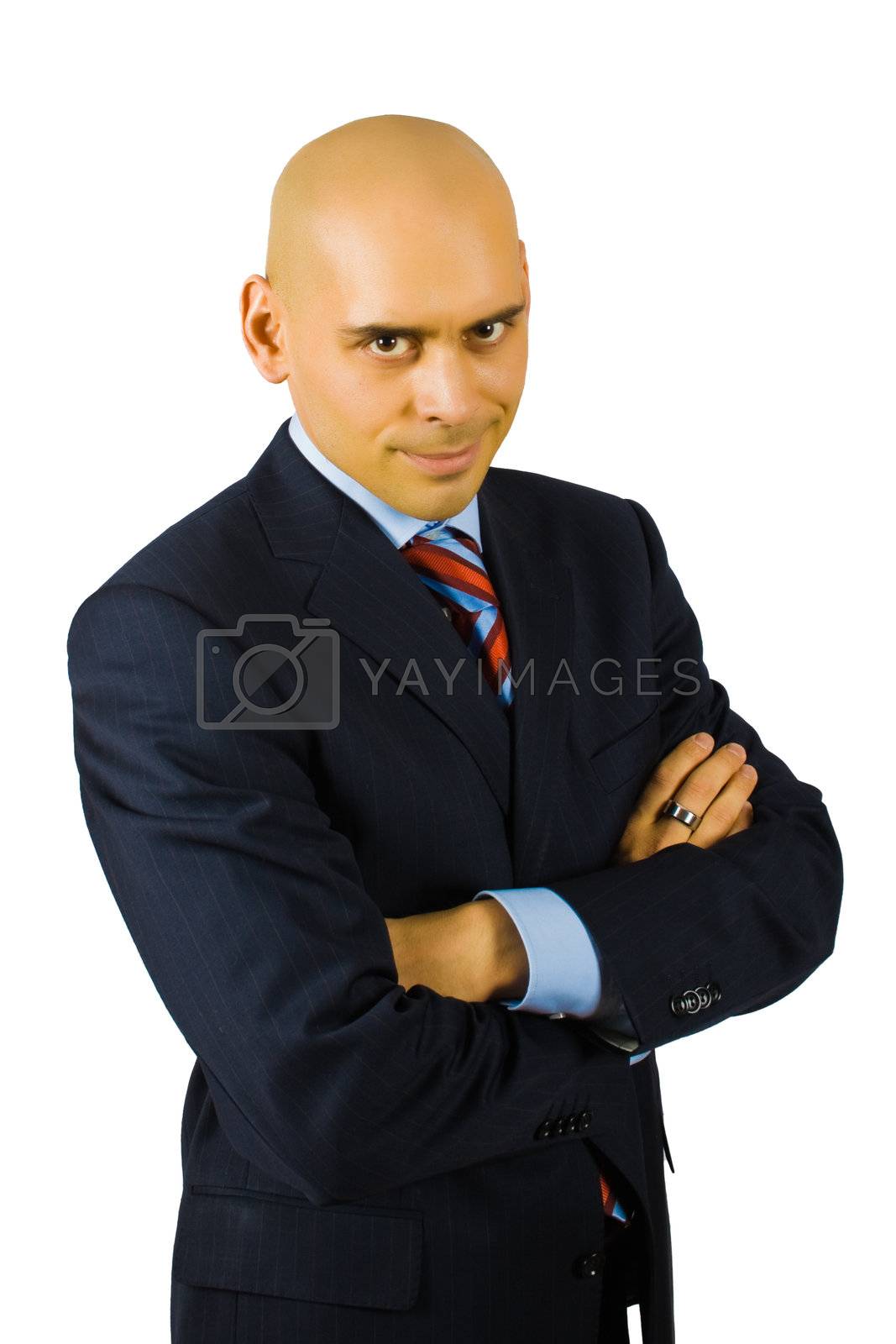 Royalty free image of portrait of hansome businessman fold his arms by AndyTu