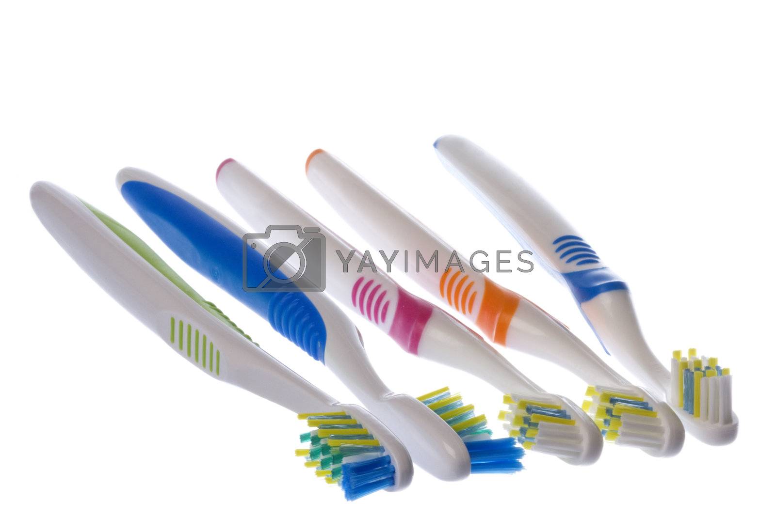 Royalty free image of Toothbrushes Macro Isolated by shariffc