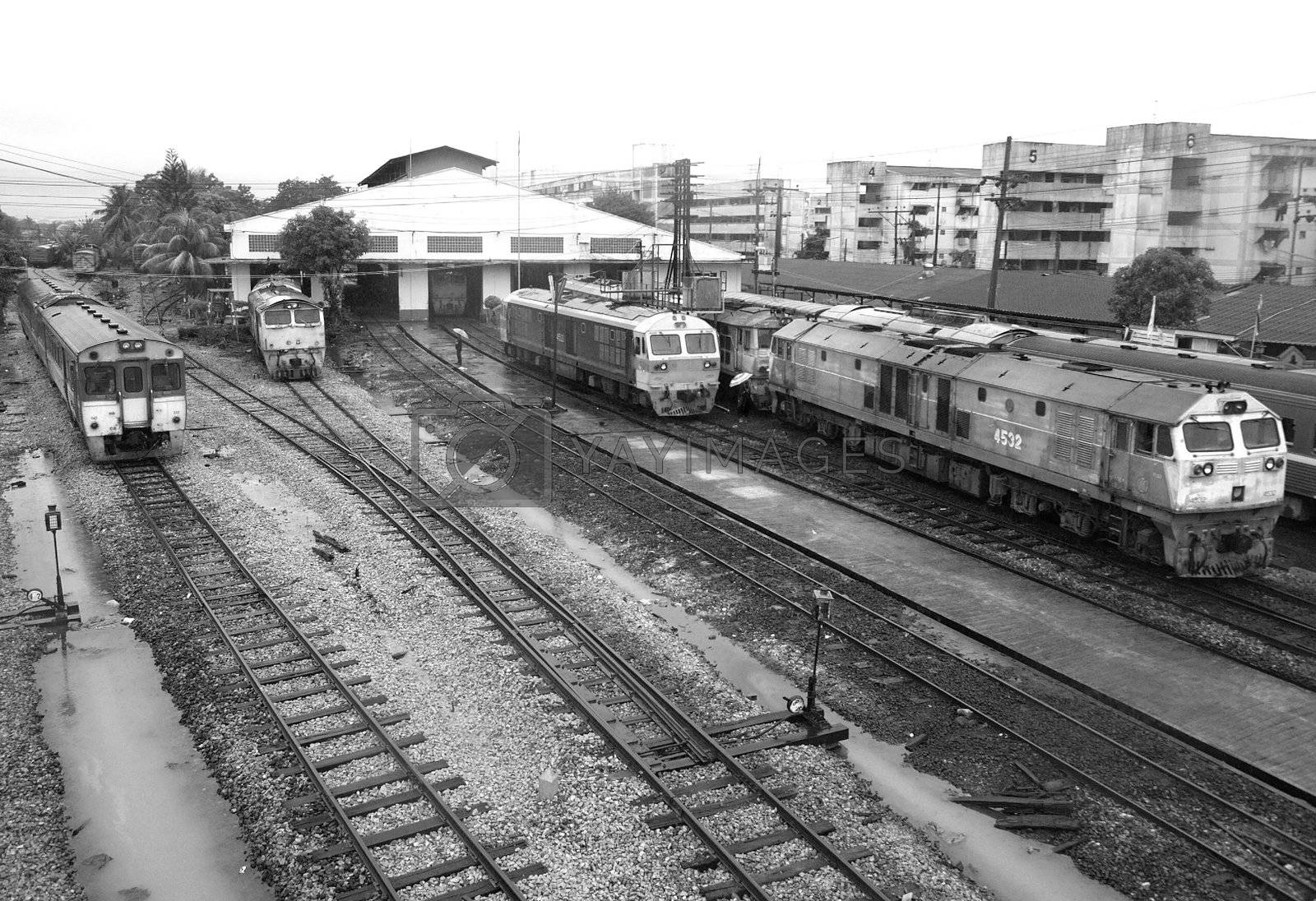 Royalty free image of Trains in the rain by epixx