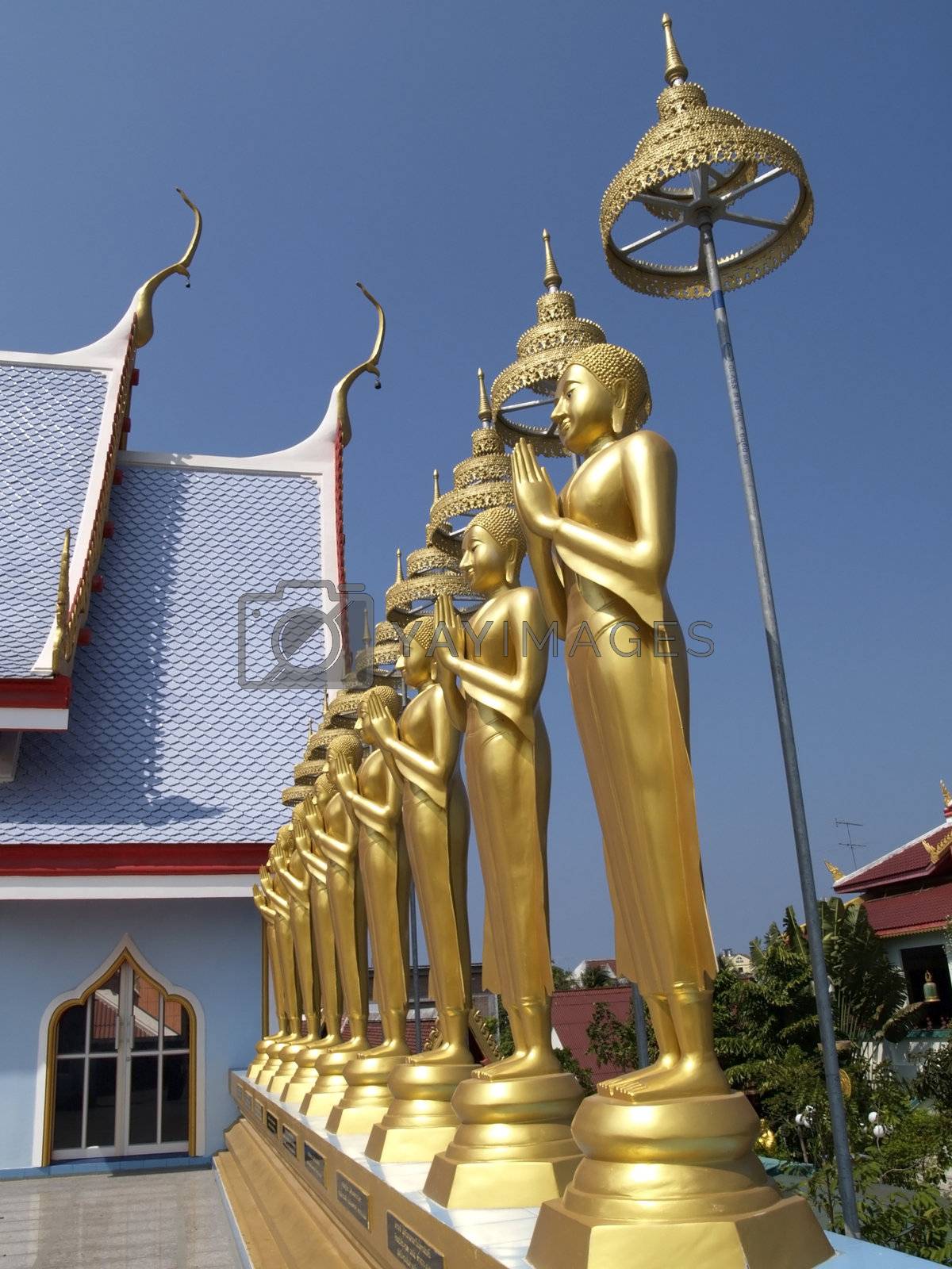Royalty free image of Buddha images at temple by epixx