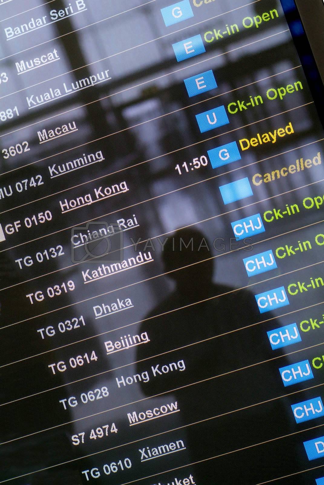 Royalty free image of Departure board at Asian airport by epixx