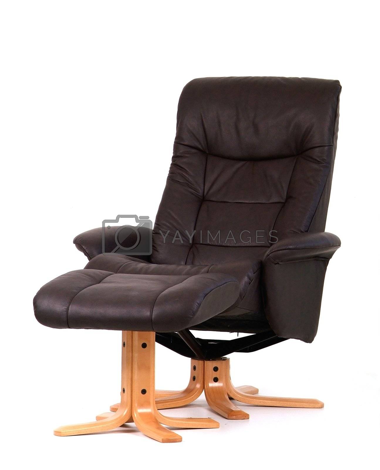 Royalty free image of Black recliner with footstool by epixx