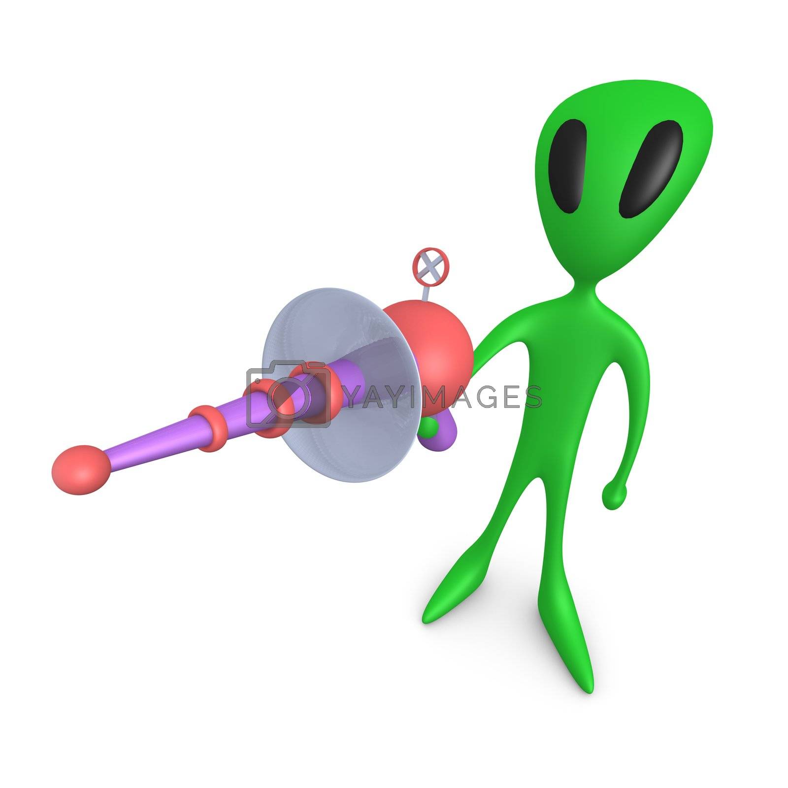 Royalty free image of Alien with Lasergun by 3pod