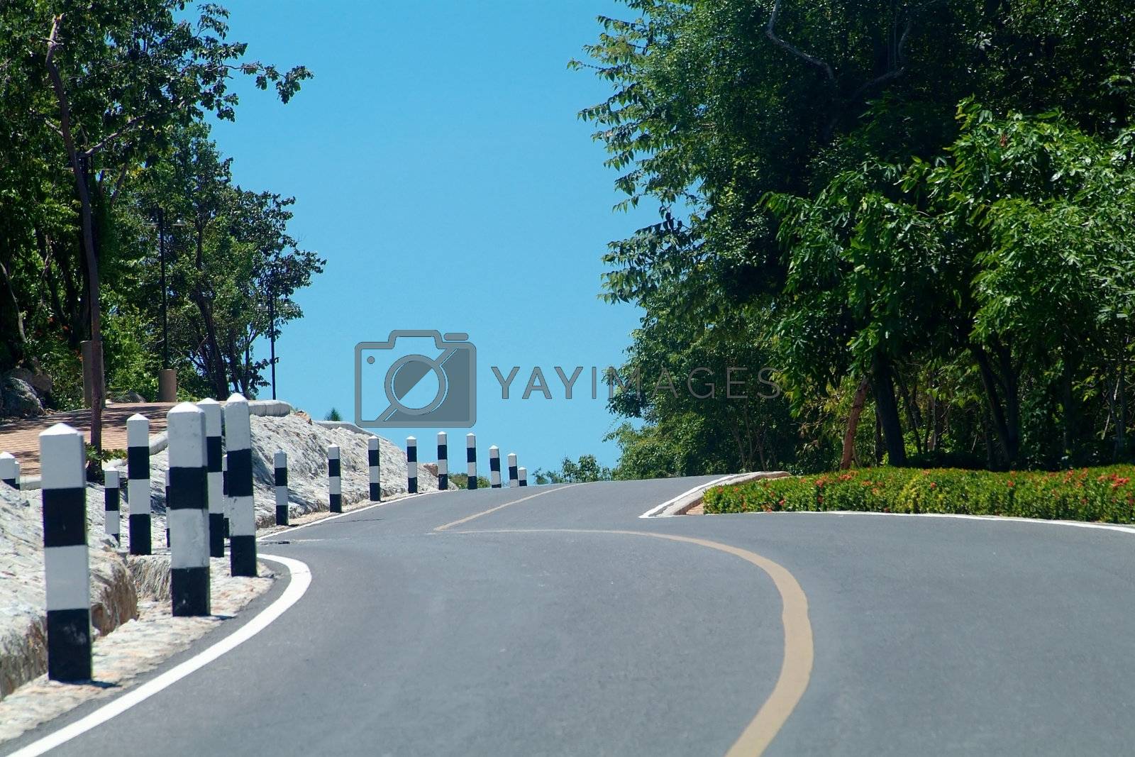 Royalty free image of Winding road over a hill by epixx
