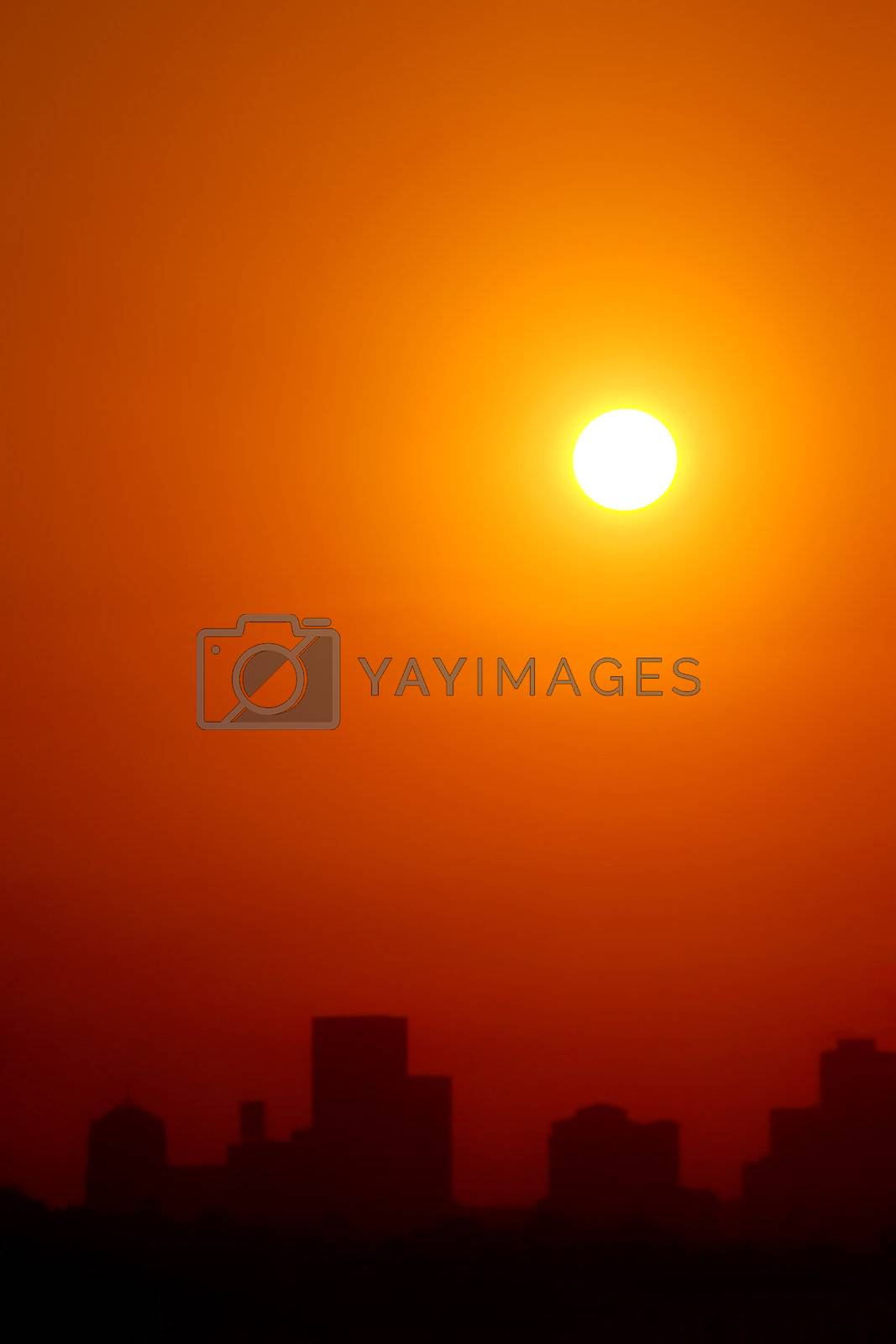 Royalty free image of Global warming; Sunset by doggyhugs