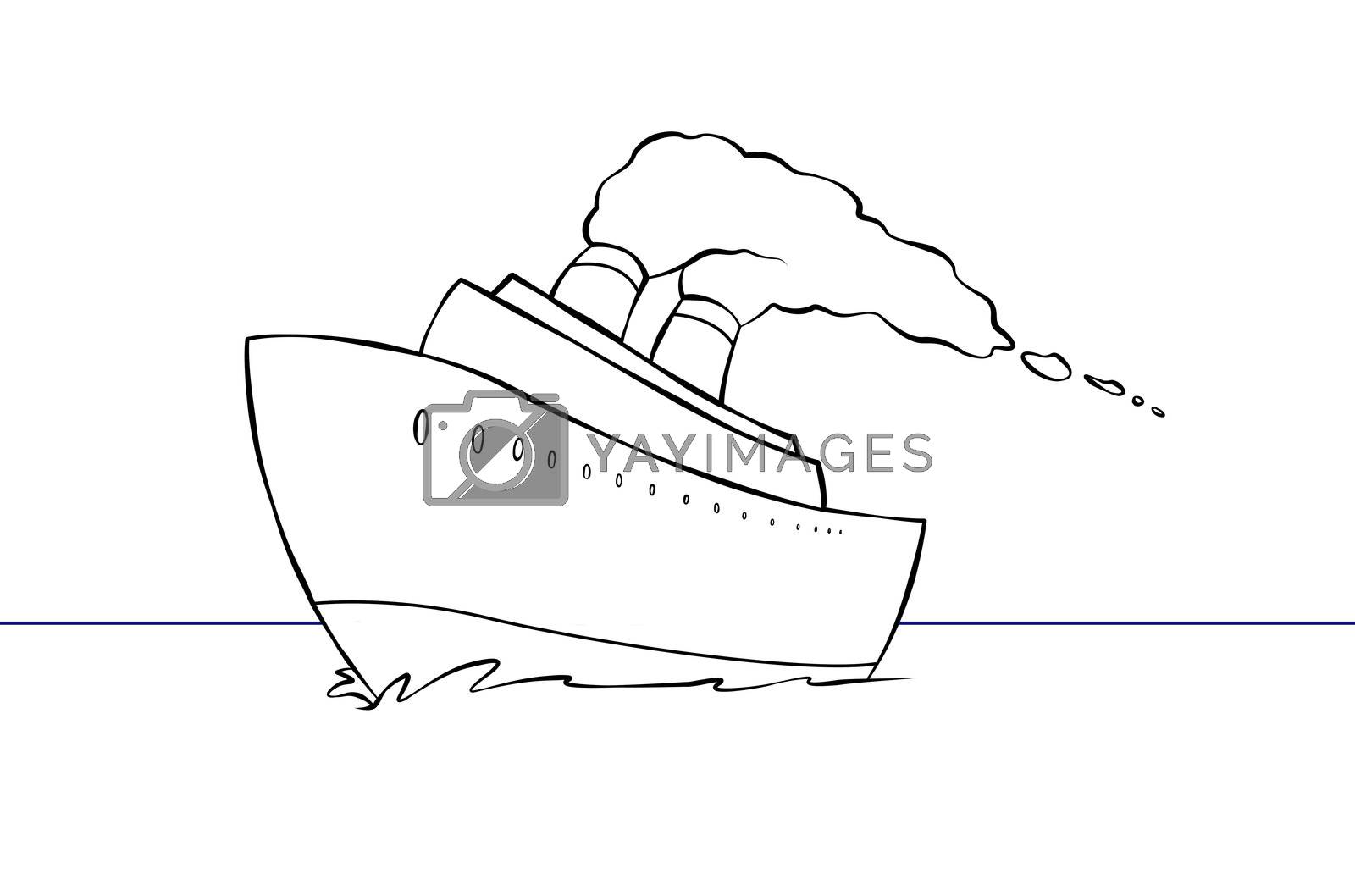 Royalty Free Image | Cartoon Cruise Ship by pooterjon
