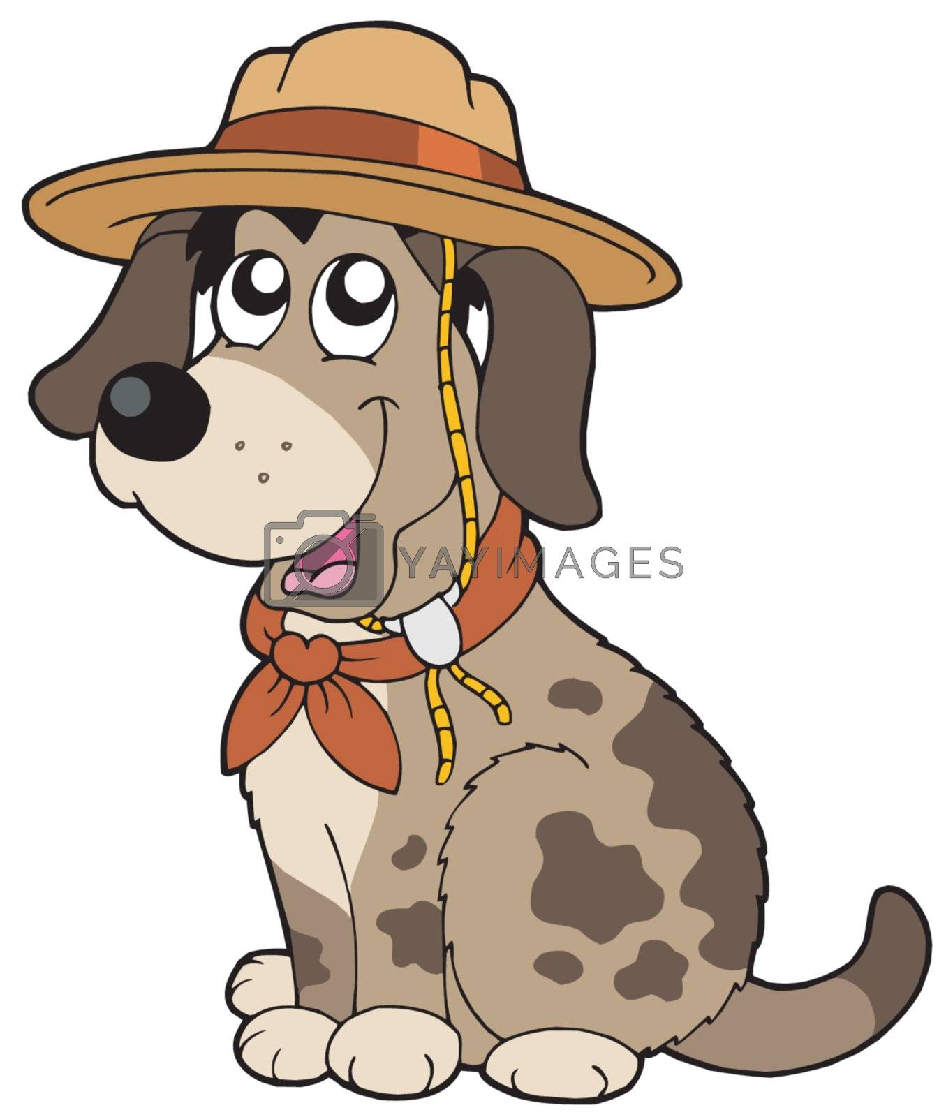 Royalty free image of Friendly dog in scout hat by clairev