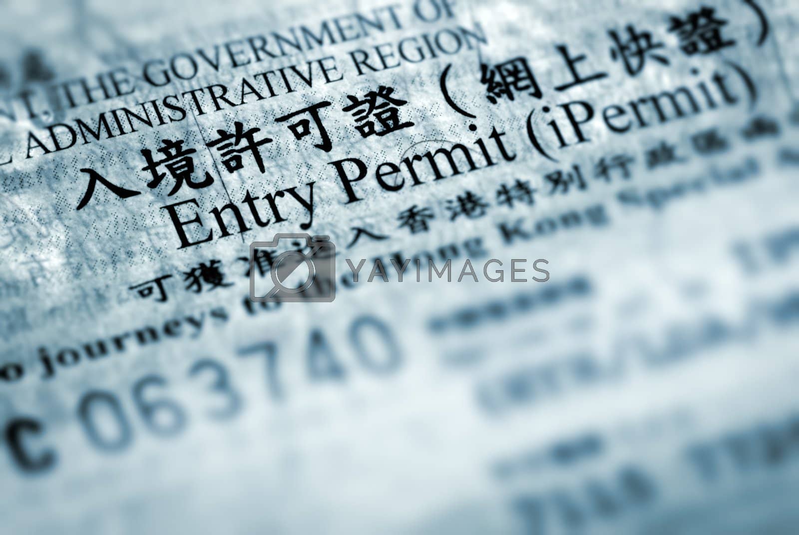Royalty free image of entry permit of Hong Kong by elwynn