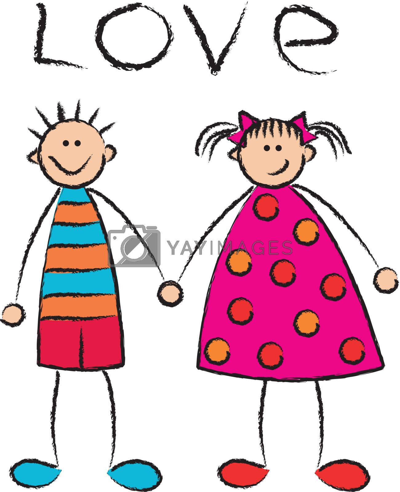 Royalty free image of boy and girl in love (vector) by fat_fa_tin