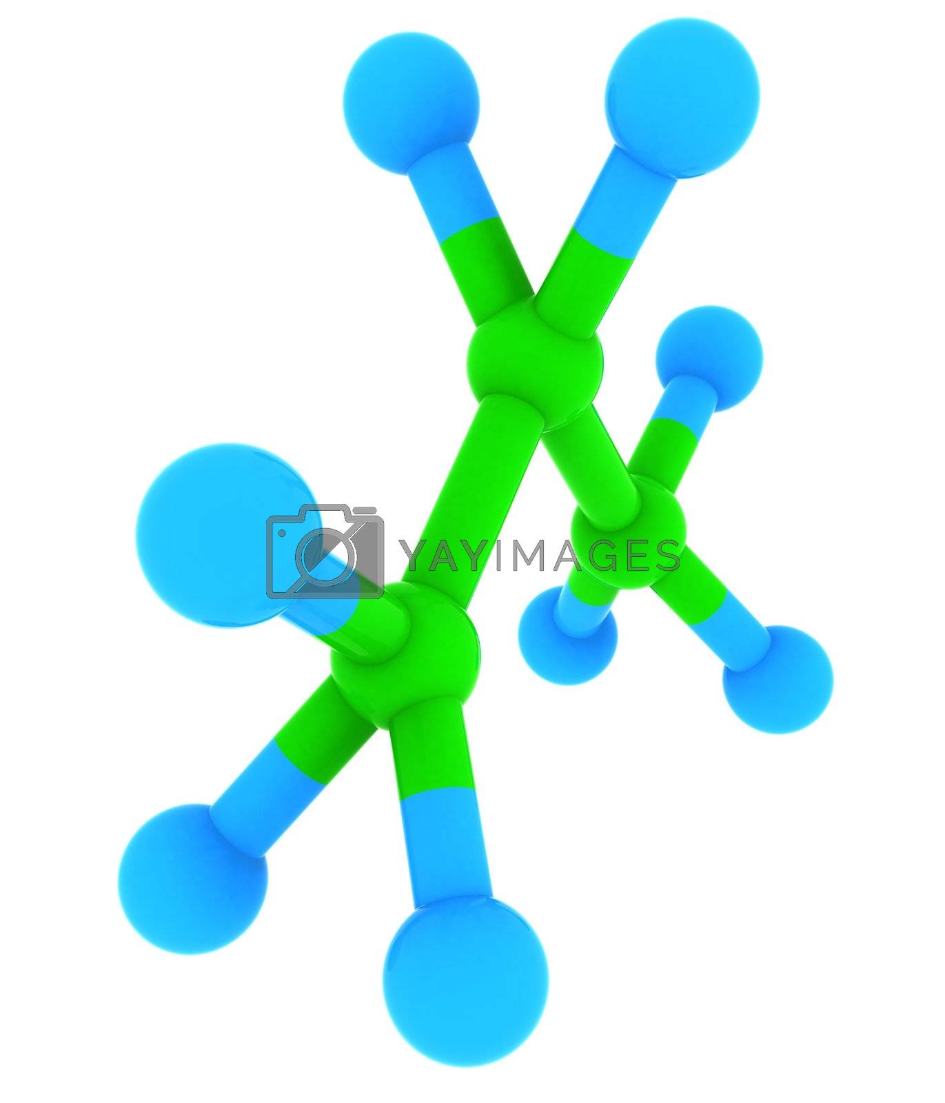 Royalty free image of Isolated 3d model of propane - C3H8 molecule
 by jareso