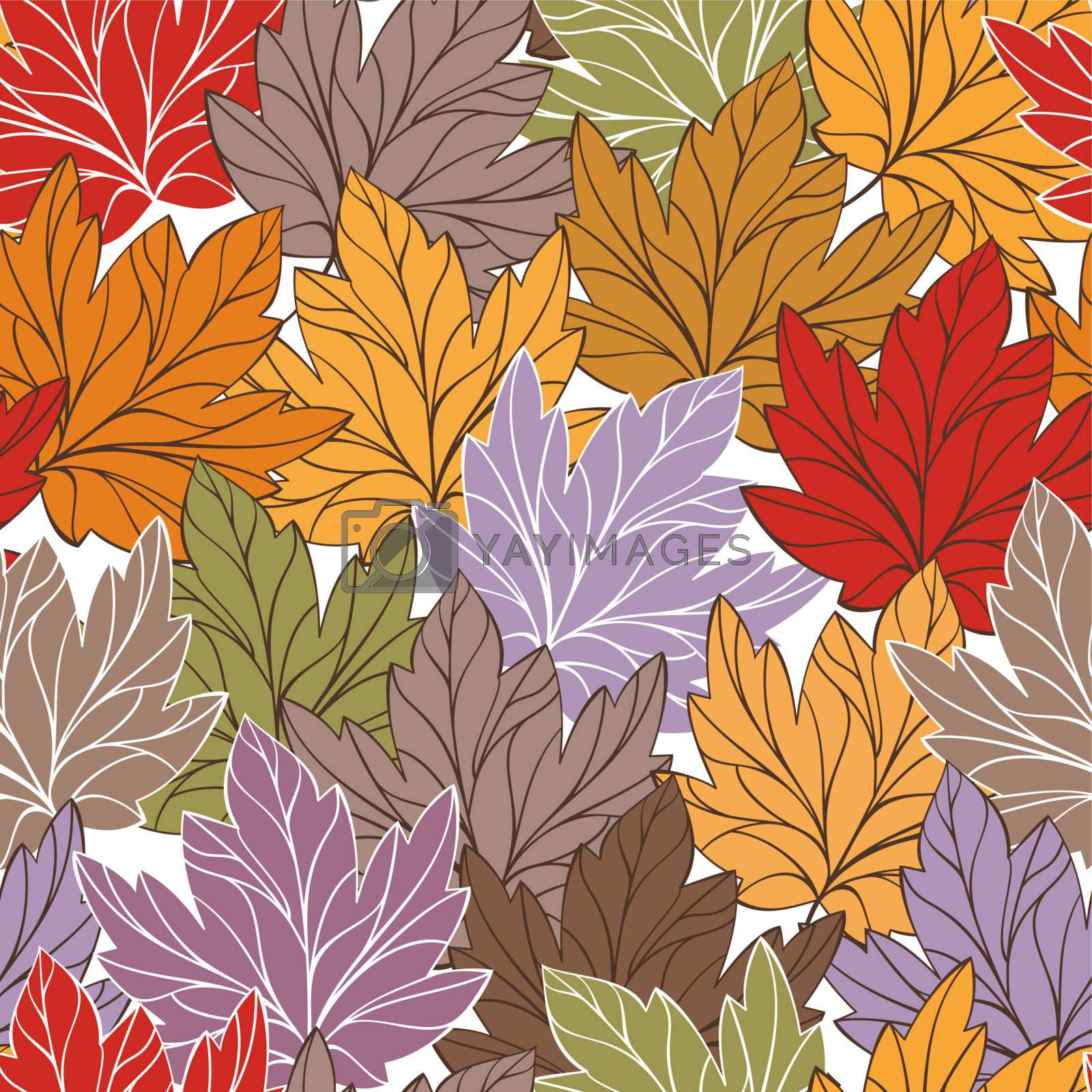 Royalty free image of vector seamless pattern with leaves by SelenaMay
