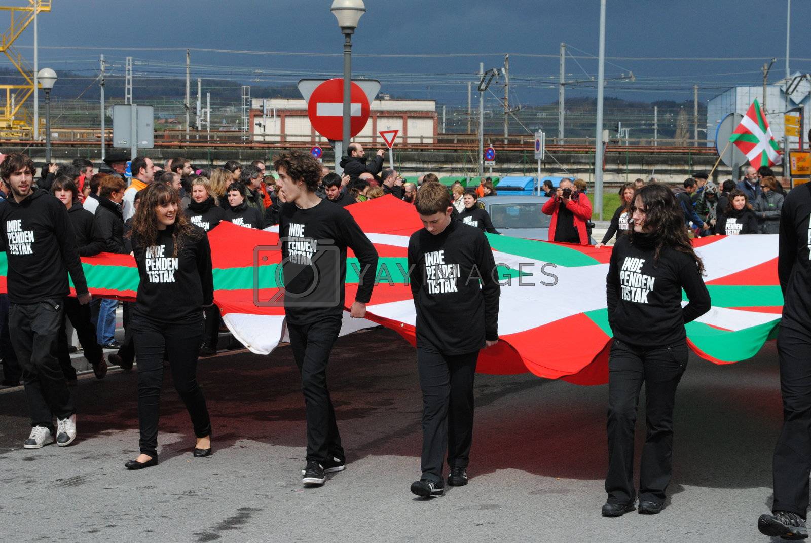 Royalty free image of Basque protesters by Brage