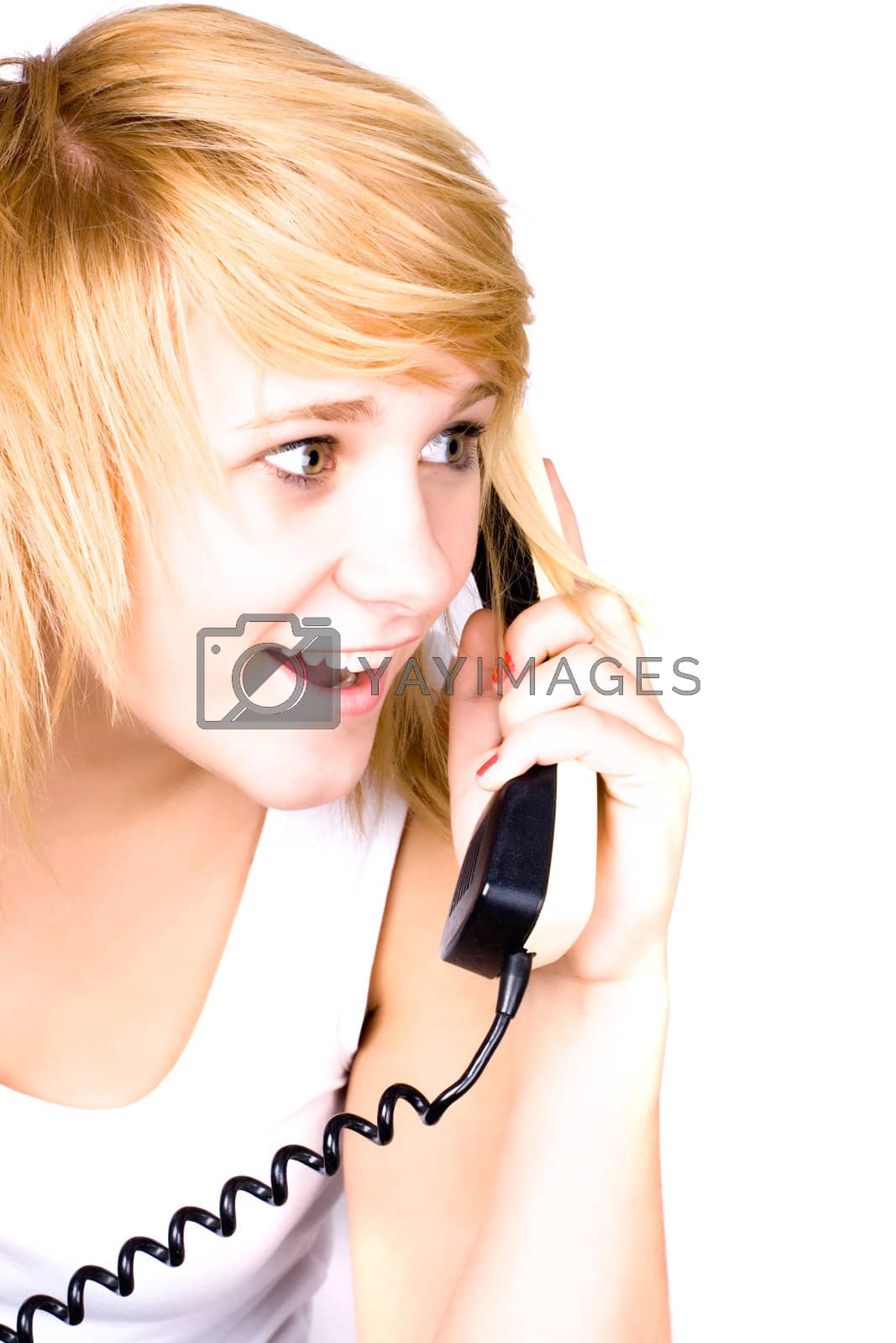 Royalty free image of woman with retro telephone by marylooo